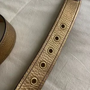 Prada | Accessories | Prada Gold Leather Metallic Belt Size  display picture 1
